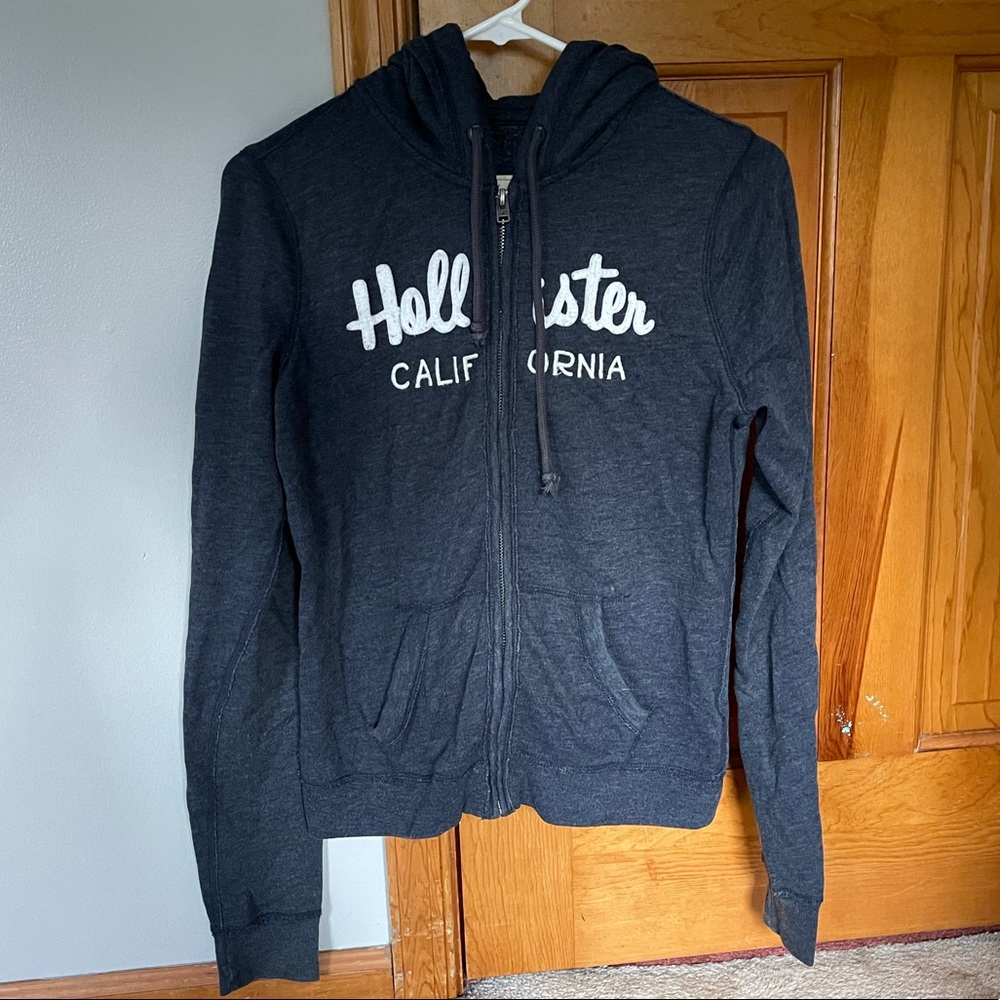 Navy blue Hollister Zip Up Hoodie
